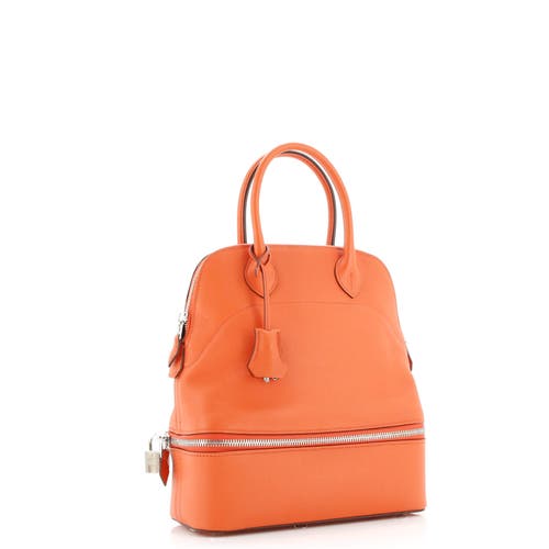 Pre-owned Hermes Hermes Bolide Secret Bag Evercolor 24 In Orange