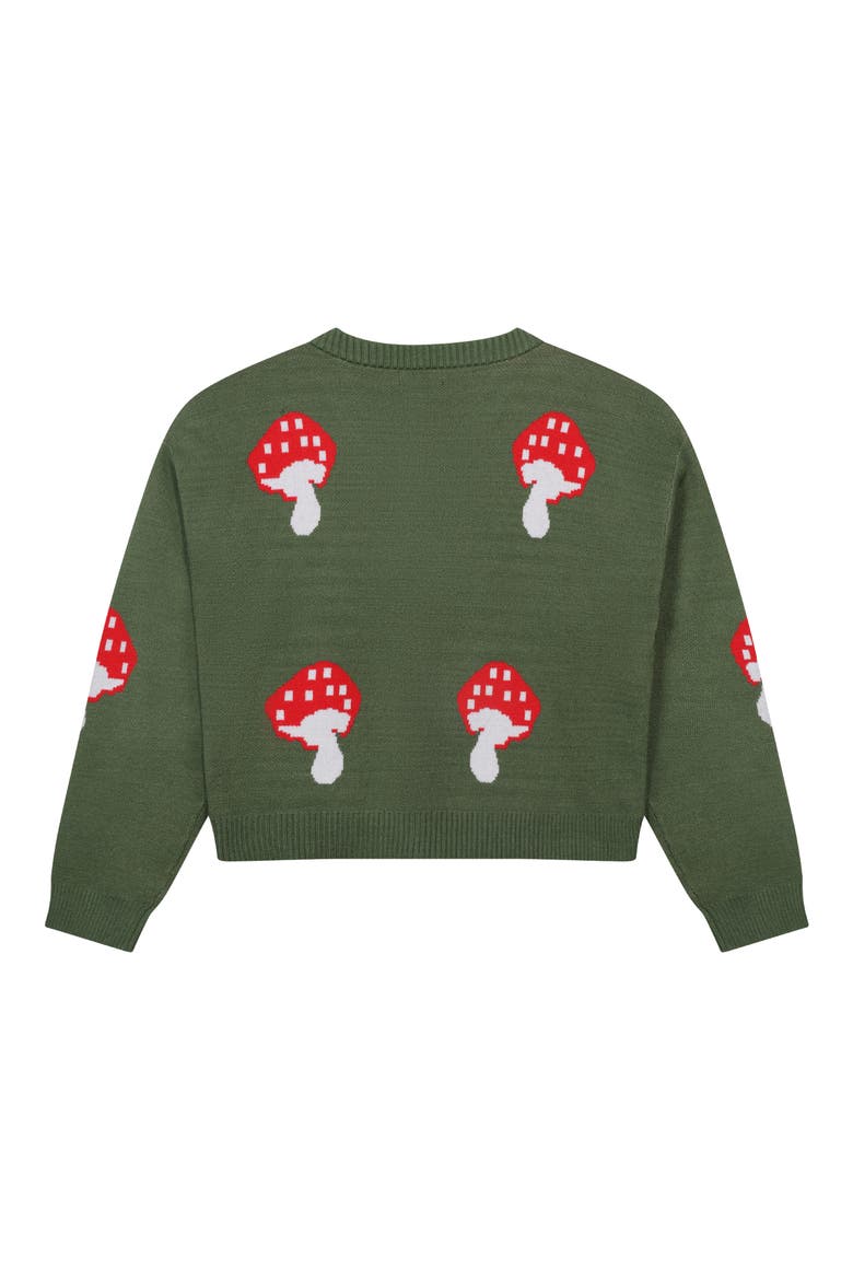 Kids' Strawberry Cardigan, Alternate, color, OLIVE