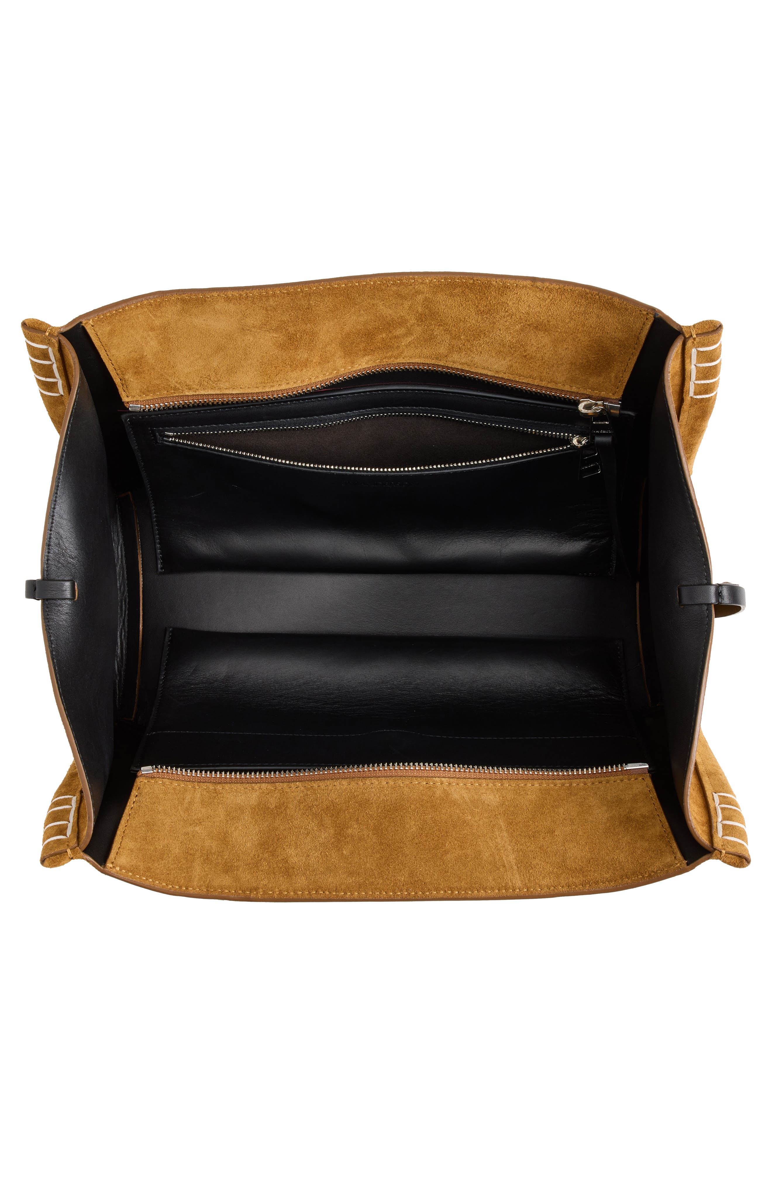 Elongated Loafer Cabas Leather Tote, Alternate, color, CARAMEL/ BLACK 269