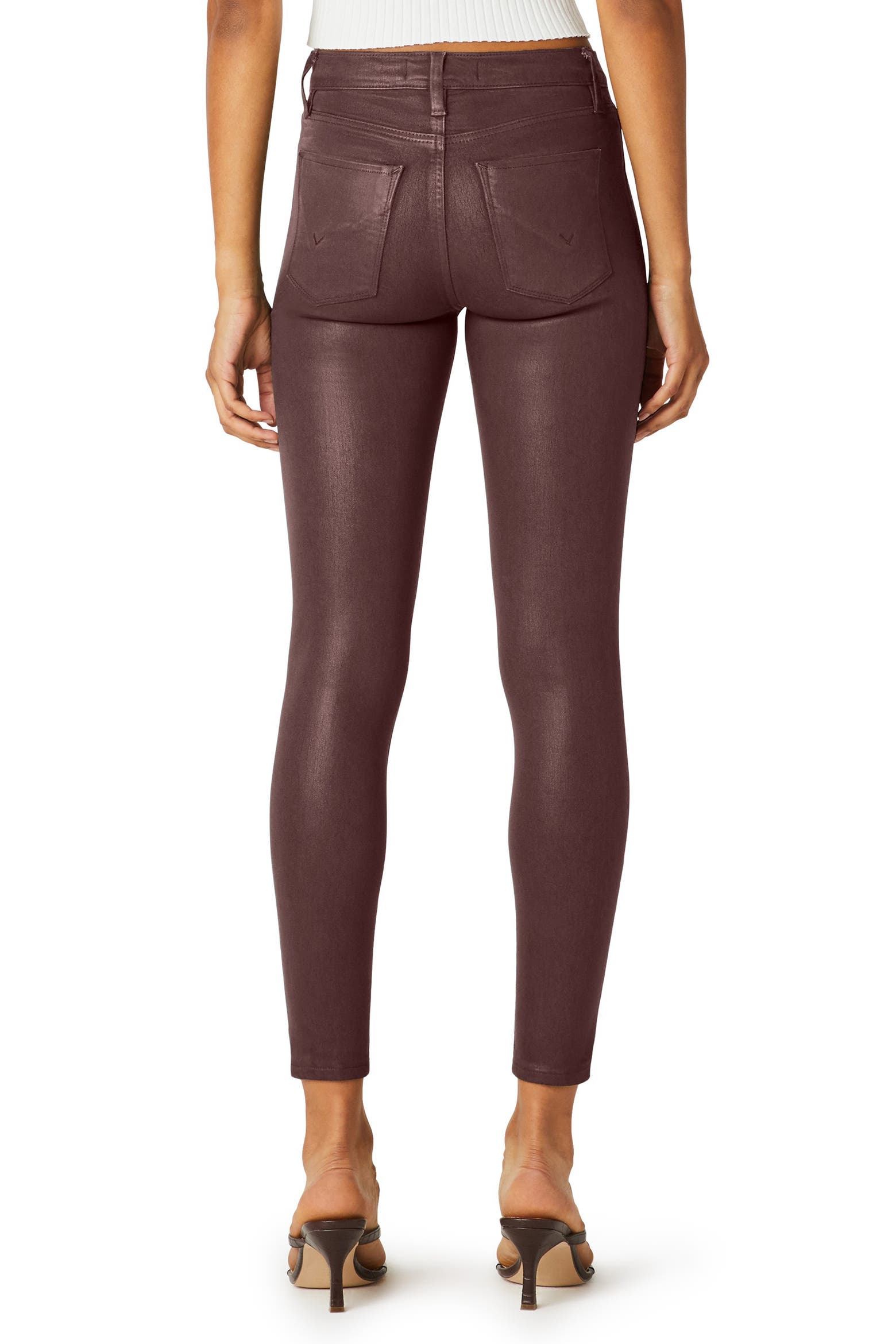 Machine Made Bricks Texture Hudson Jeans Jeans Nico Coated Mid Rise Ankle Skinny Jeans (Women ...