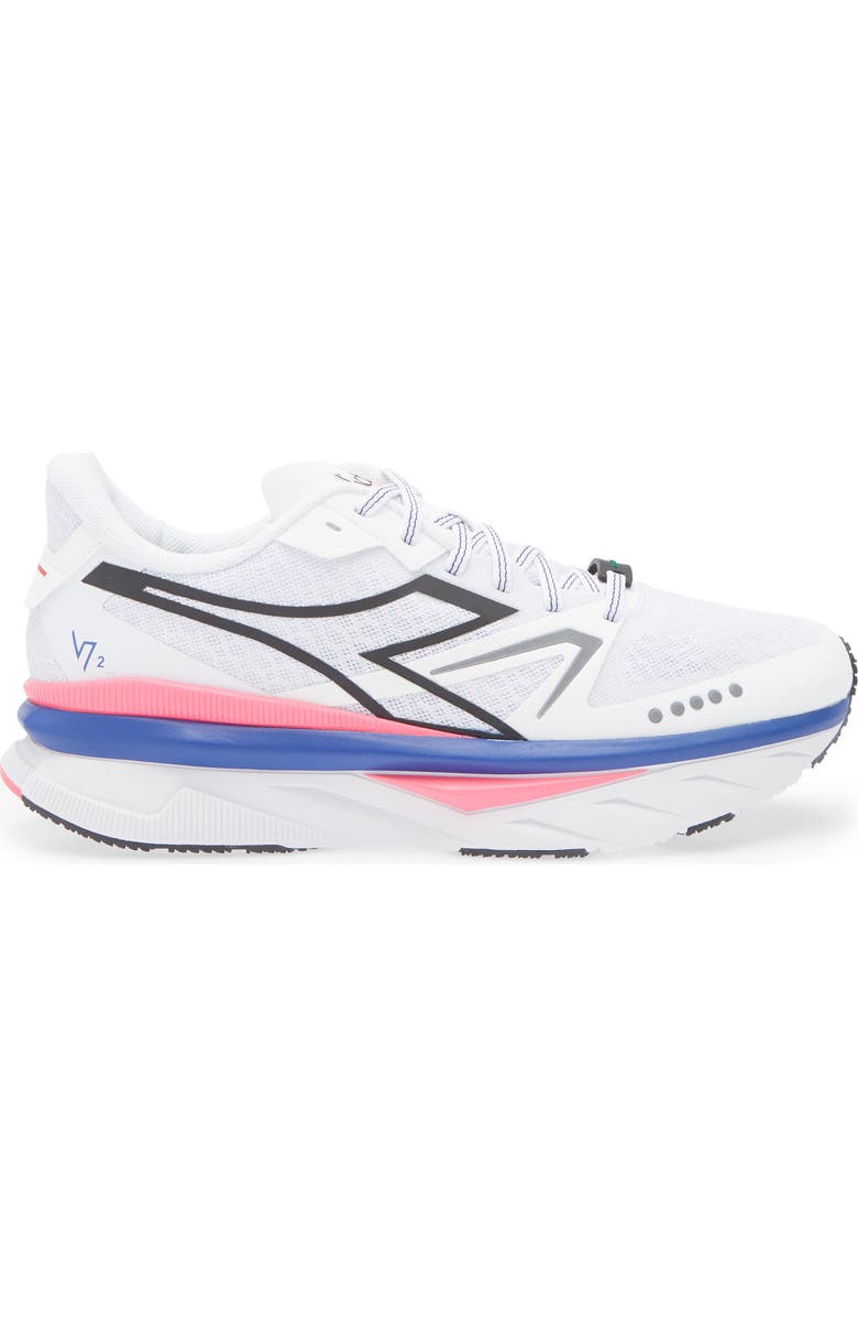 Diadora ATOMO V7000-2 Running Shoe, Alternate, color, White/ Surt The Web/ Pink Fluo