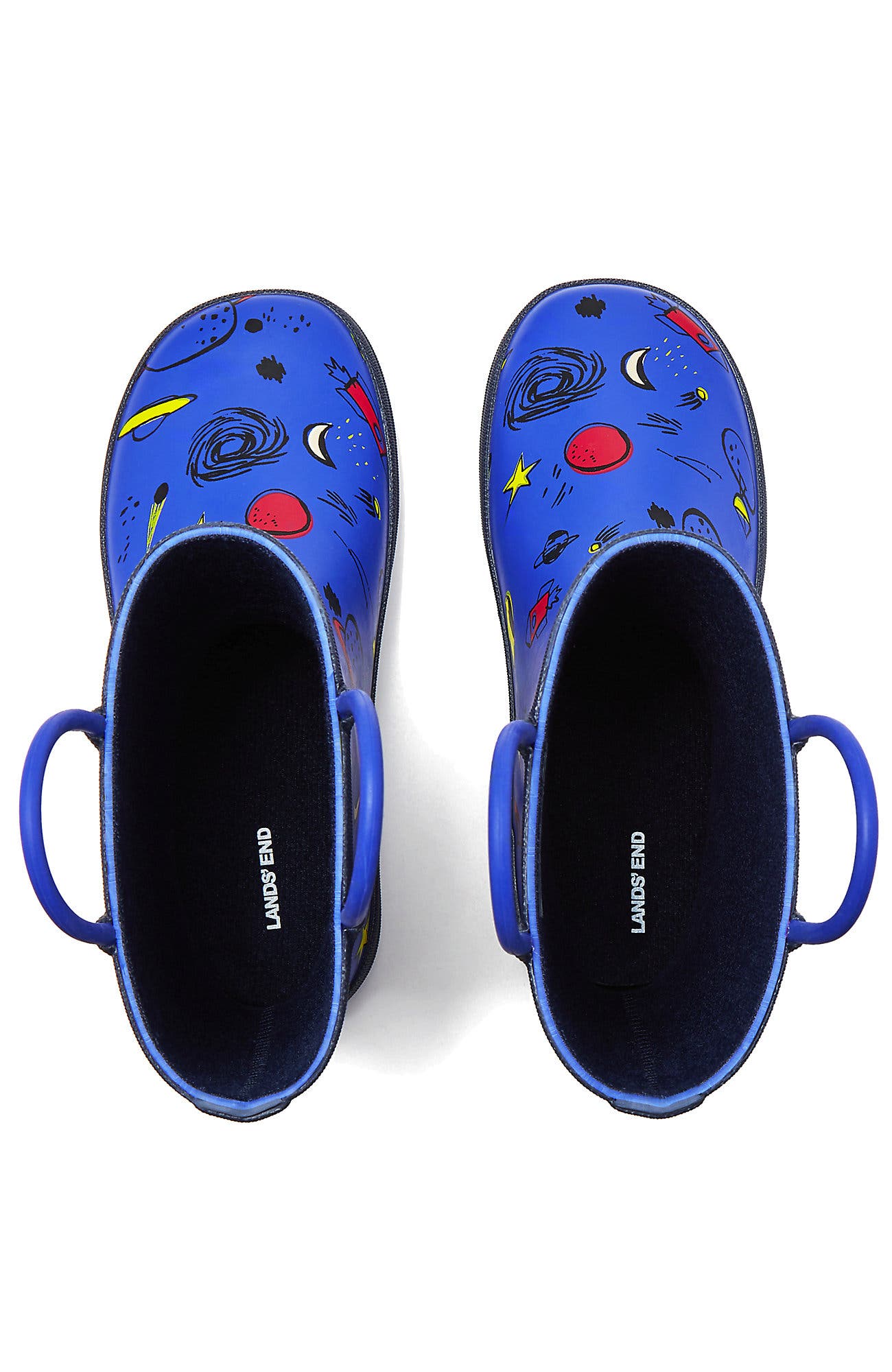 Lands' End Toddlers Pull On Splash Rubber Rain Boots, Alternate, color, Blue Outer Space