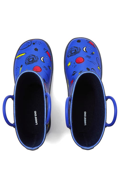 Lands' End Kids Pull On Splash Rubber Rain Boots In Blue