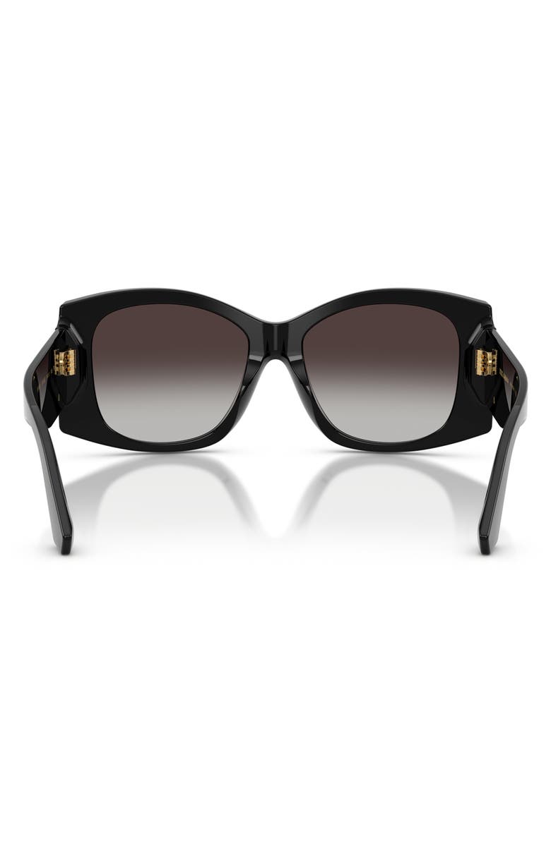 Dolce&Gabbana 54mm Gradient Butterfly Sunglasses, Alternate, color, Black / Grey Gradient Black