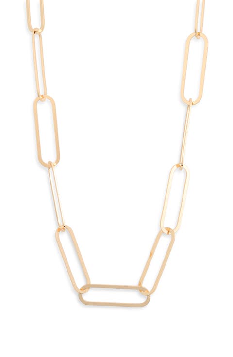 Flat Paperclip Chain Link Necklace