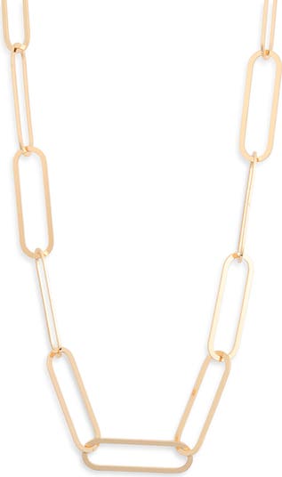 Flat Paperclip Chain Link Necklace