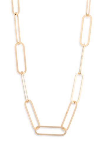 Shop Nordstrom Rack Flat Paperclip Chain Link Necklace In Gold