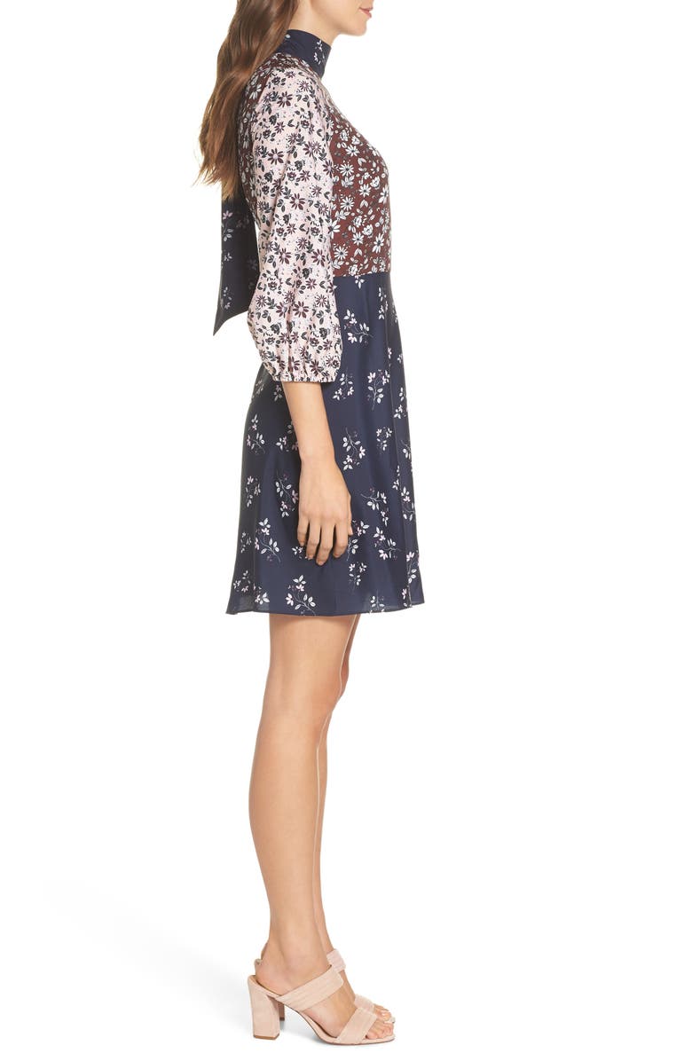 1901 Colorblock Floral Woven Dress, Alternate, color, 