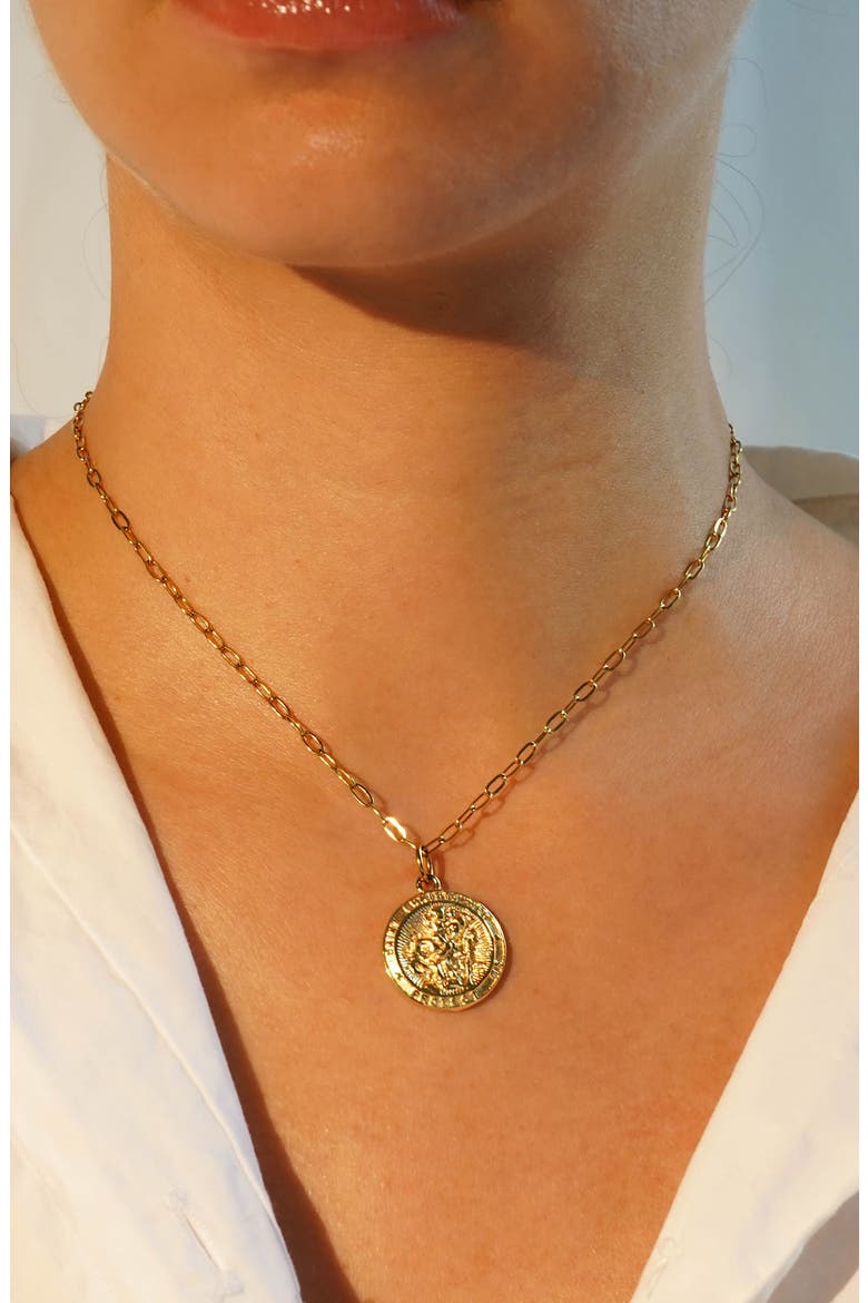 Saint Christopher Charm, Alternate, color, GOLD