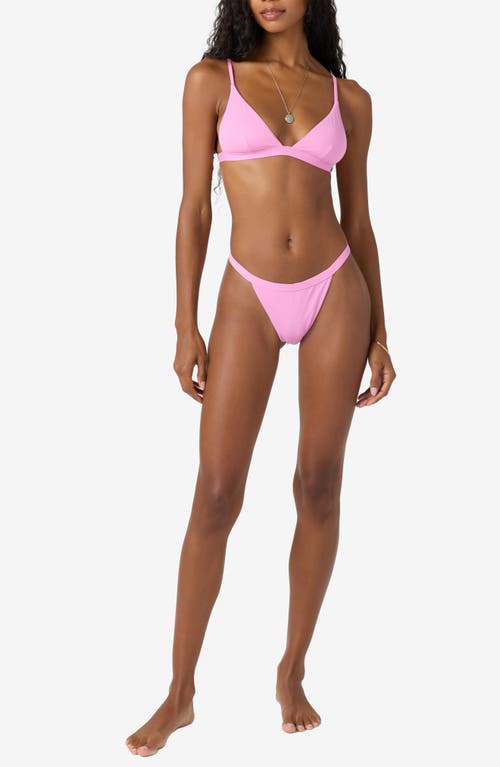 O'neill Saltwater Solids Seaside Triangle Bikini Top In Pink