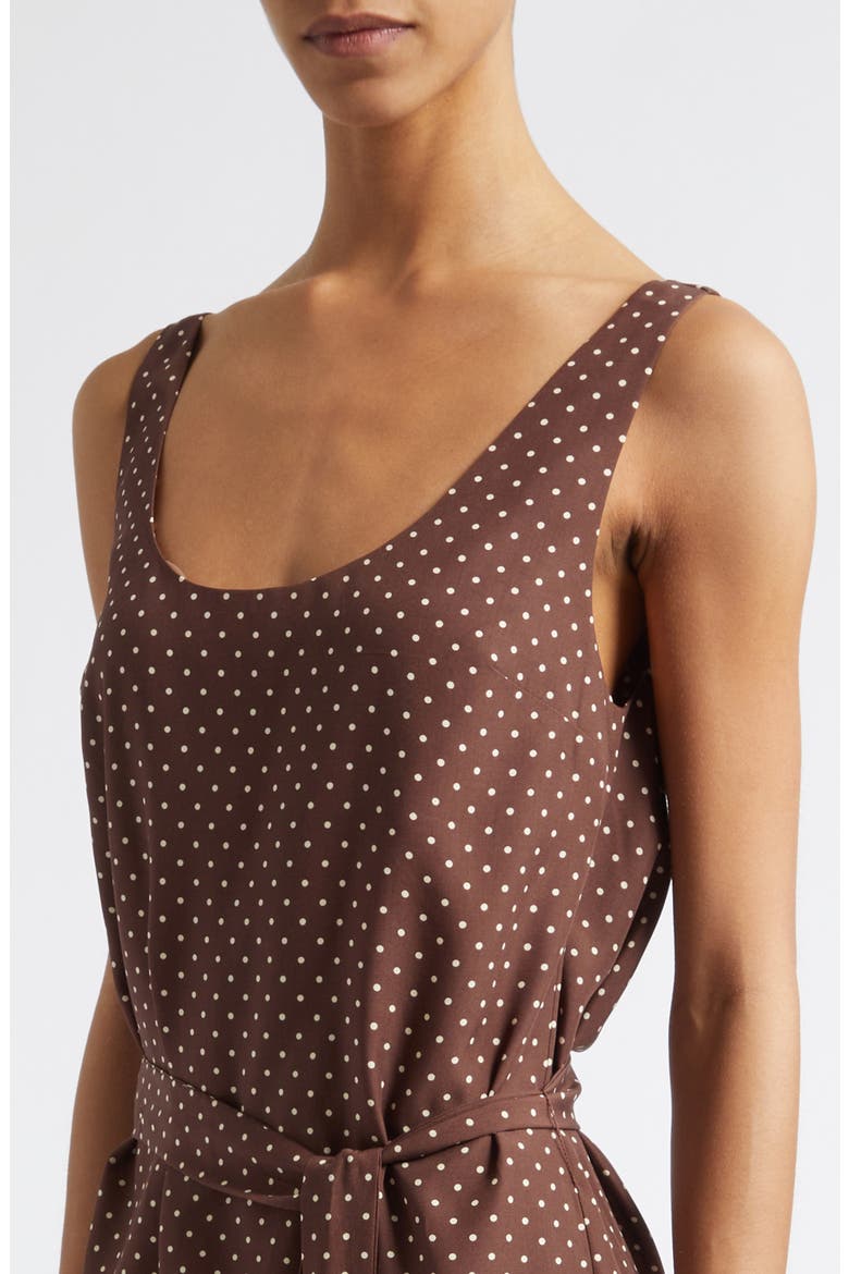 Evie Polka Dot Cowl Back Sheath Minidress, Alternate, color, CHOCOLATE VANILLA