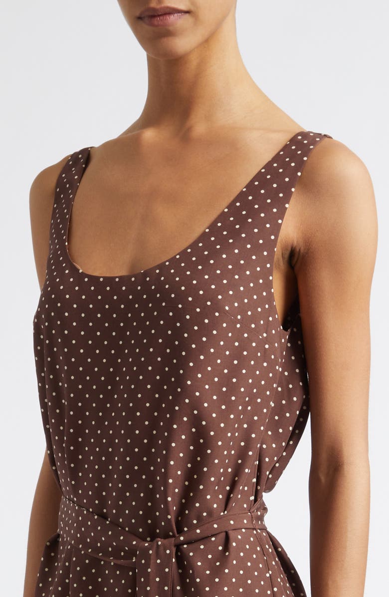 POSSE Evie Polka Dot Cowl Back Sheath Minidress, Alternate, color, Chocolate Vanilla