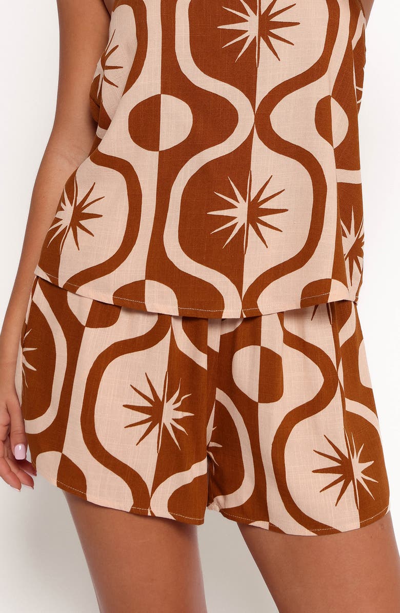 Petal & Pup Henri Print Pull-On Shorts, Main, color, Tan Print