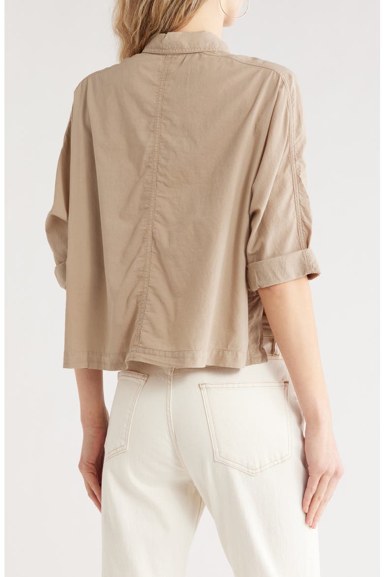 Lawn Cotton Crop Shirt, Alternate, color, OVERCAST
