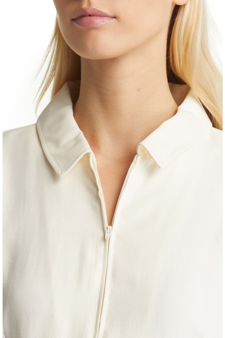 Front Zip Long Sleeve Midi Dress, Alternate, color, IVORY ANTIQUE