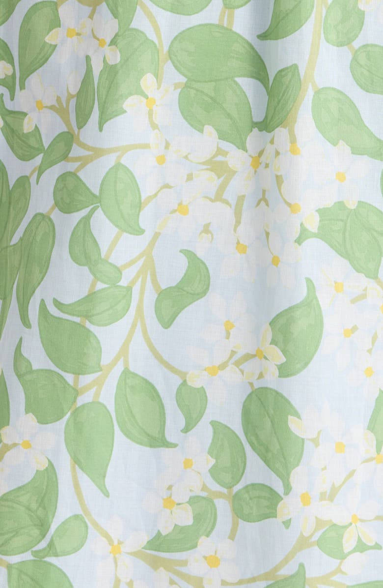 SUGARLIPS Kiany Floral Magna Town Off the Shoulder Cotton Midi Dress, Alternate, color, Light-Blue-Green