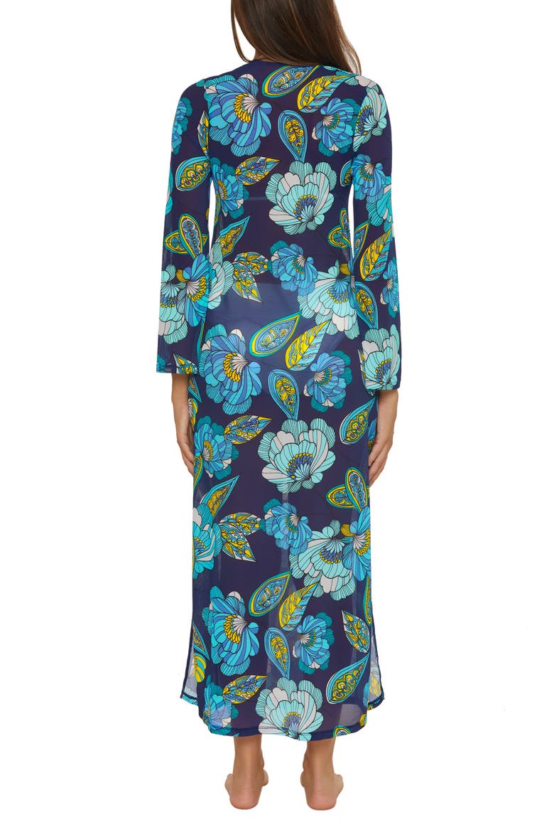 Pirouette Mesh Cover-Up Dress, Alternate, color, BLUE/ GREEN MULTI