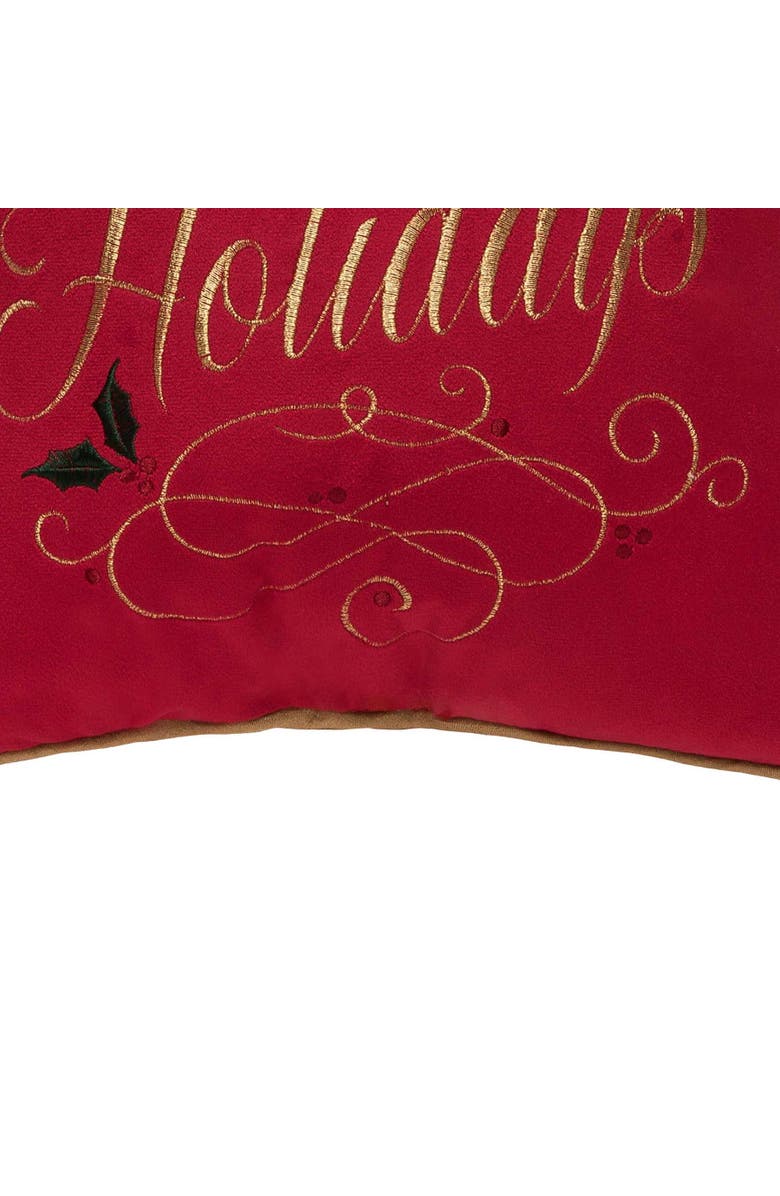 C&F Home Happy Holidays Swirl Christmas Pillow, 16" x 16", Alternate, color, Red