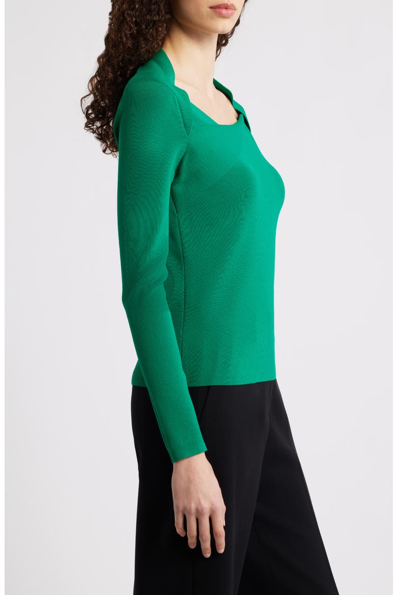 Sunny Queen Anne Neck Top, Alternate, color, PARROT GREEN