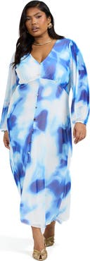 FASHION-SZN CURVE Vibrant Tie Dye Midi Dress