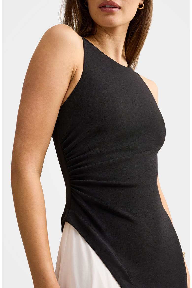 Candace Contrast Maxi Dress, Alternate, color, BLACK/ WHITE