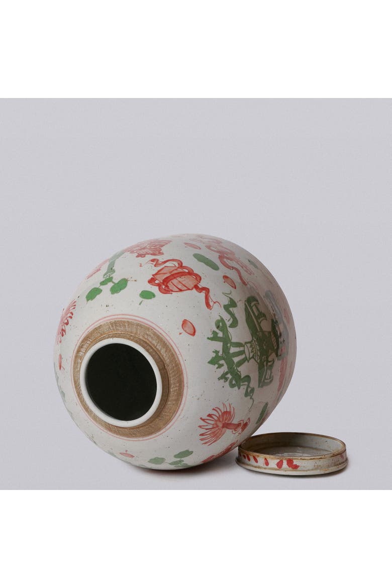 Rustic Porcelain Ancient Treasures Large Jar, Alternate, color, Pink + Green