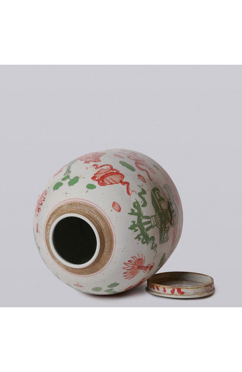 Cobalt Guild Rustic Porcelain Ancient Treasures Large Jar, Alternate, color, Pink + Green