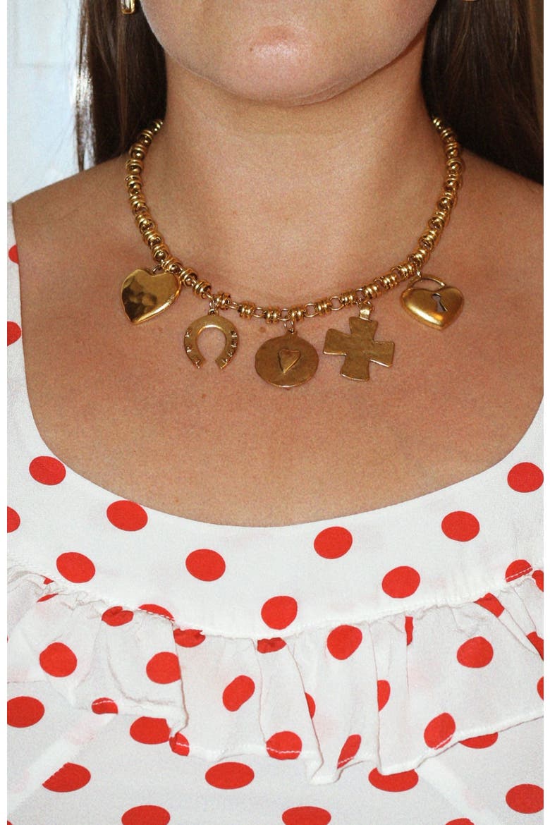 Robin Necklace, Alternate, color, Gold