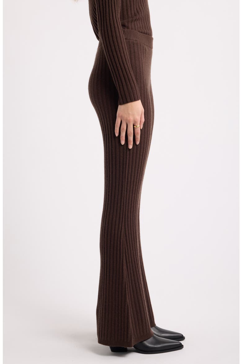 Cashmere Flare Leg Pants, Alternate, color, BROWN CHICORY