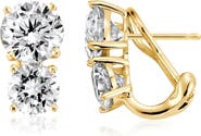Crislu Double Cubic Zirconia Lever-Back Earrings