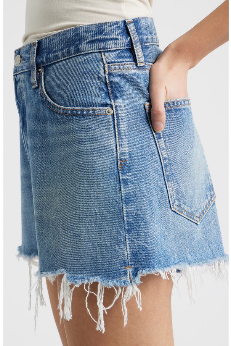 The Dare High Waist Denim Cutoff Shorts, Alternate, color, SPRAWL