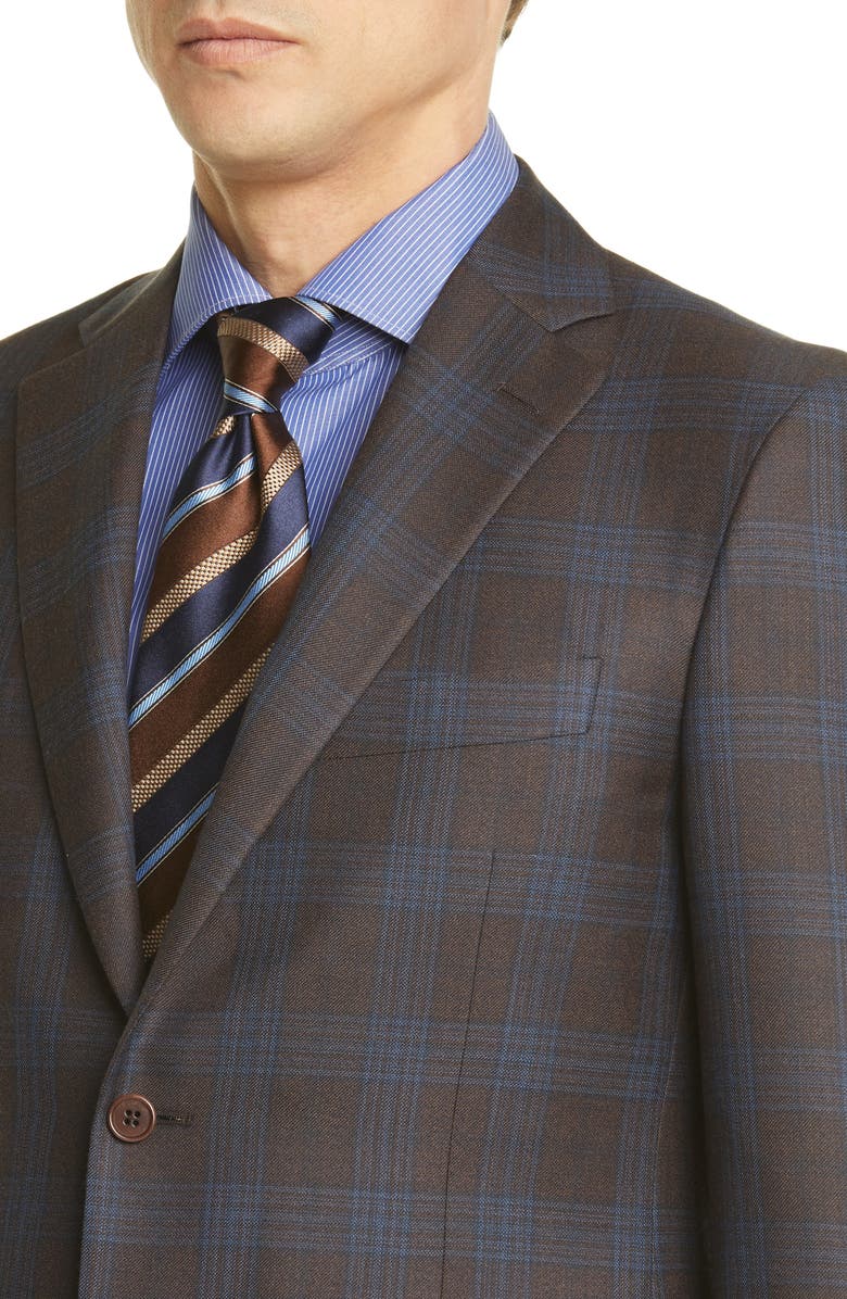 Canali Sienna Soft Classic Fit Plaid Silk & Wool Sport Coat, Alternate, color,