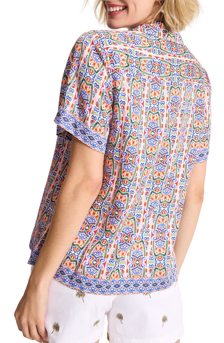 Tommy Bahama Mosaic Cove Camp Shirt, Alternate, color, Peach Blossom