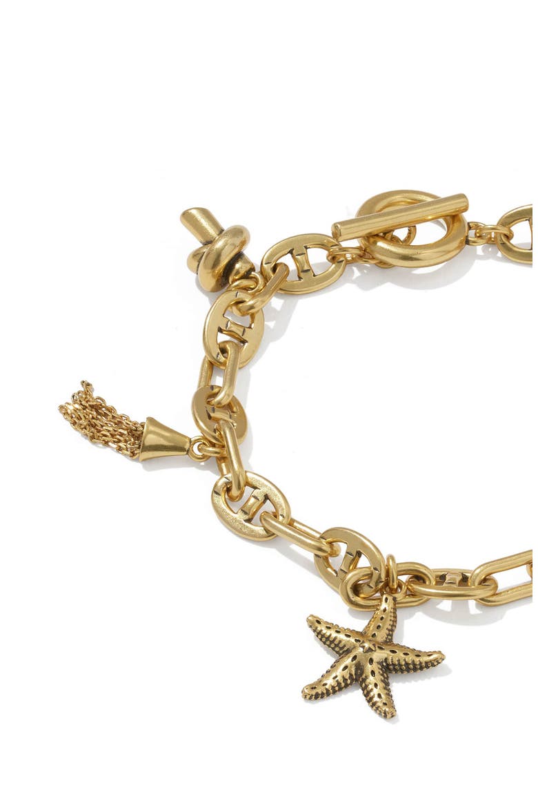 Parker Cultured Freshwater Pearl Charm Bracelet, Alternate, color, VINTAGE GOLD PEARL