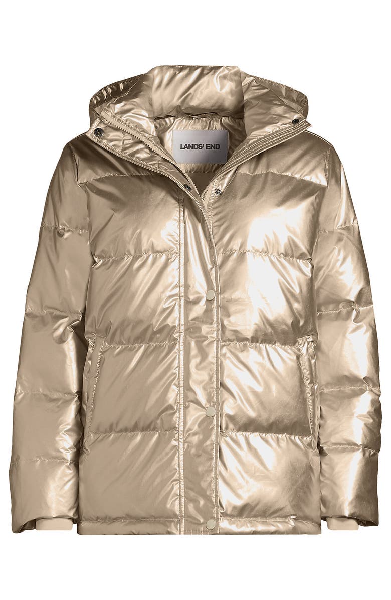 Lands' End Wide Channel 600 Down Puffer Jacket, Alternate, color, Gold Shine