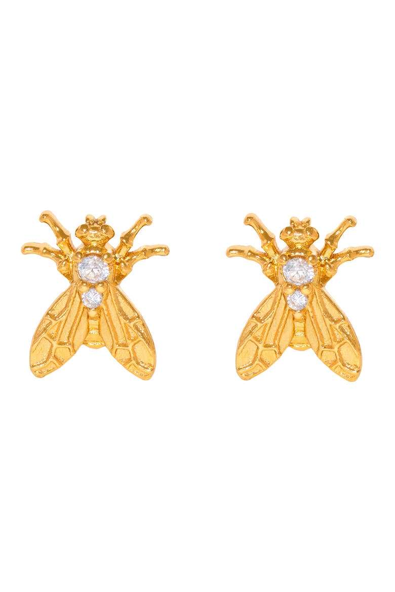 Shoo Fly Stud Earrings, Main, color, GOLD