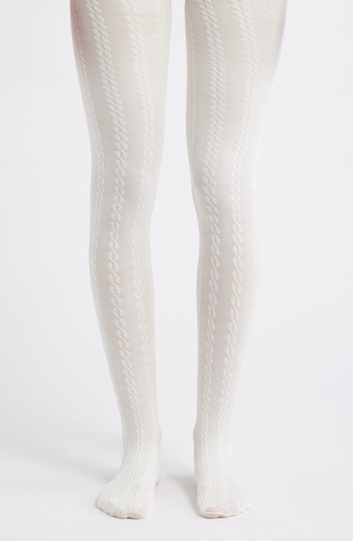 Nordstrom Cable Sweater Tights In White