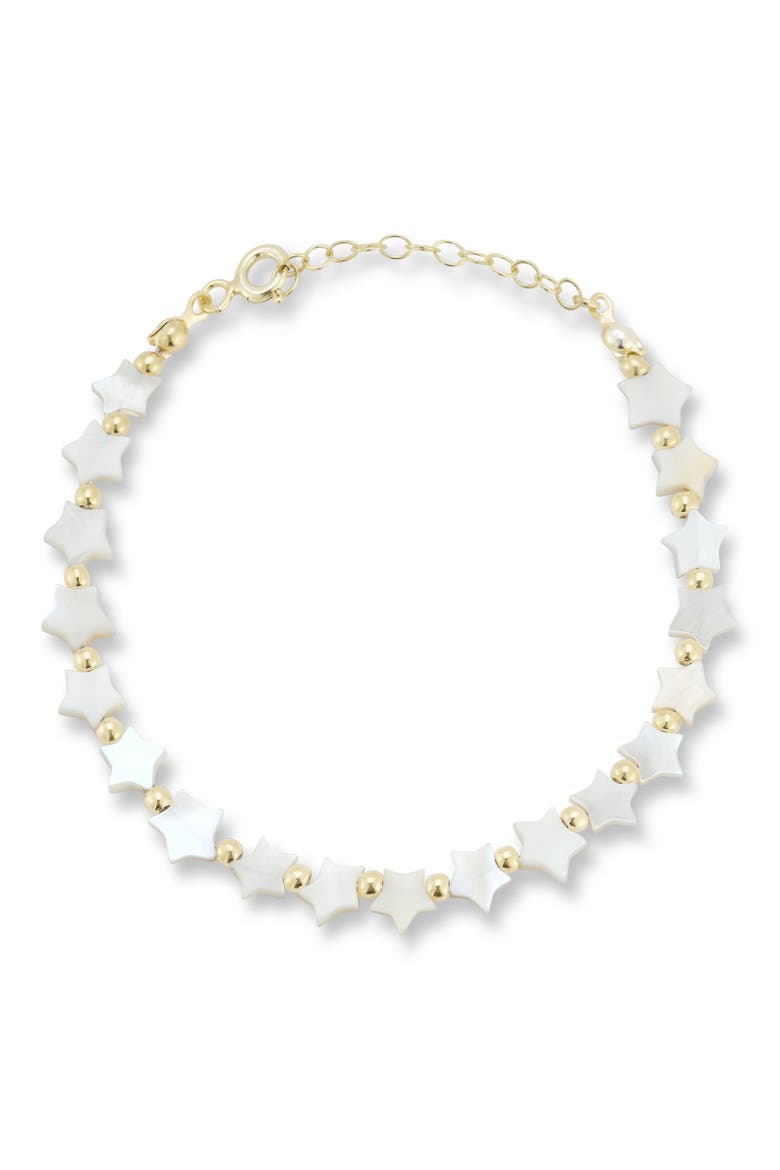14K Yellow Gold Plated Sterling Silver & Mother of Pearl Star Bracelet, Main, color, GOLD