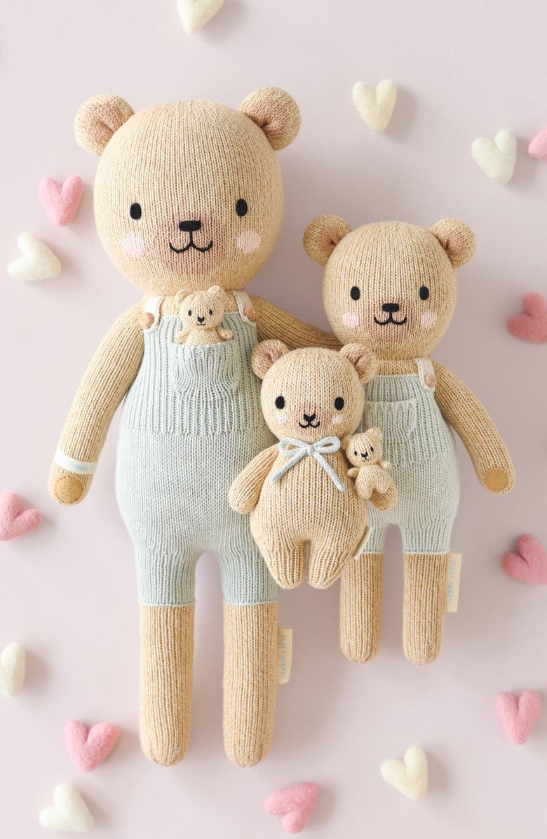 cuddle+kind Little Alexander the Honey Bear Stuffed Animal, Alternate, color, Blue