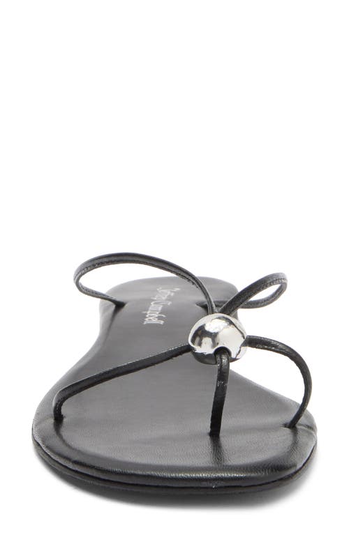 Jeffrey Campbell Cherished Dome-stud Strappy Flat Sandals In Black Silver
