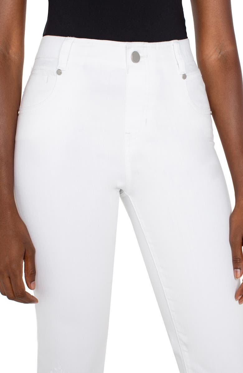 Liverpool Los Angeles Gia Glider Embroidered Frayed Pull-On Crop Flare Jeans, Alternate, color, 