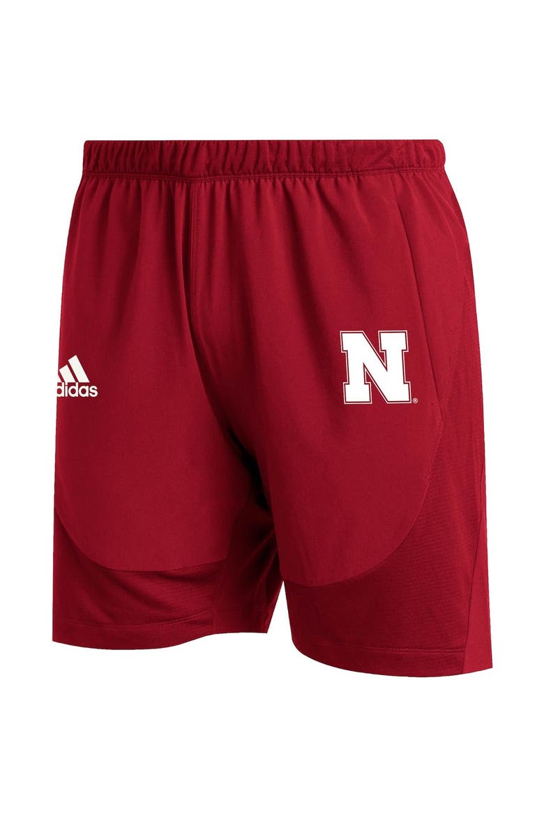 Men's adidas Scarlet Nebraska Huskers 2021 Sideline AEROREADY Training Shorts, Alternate, color, SCARLET