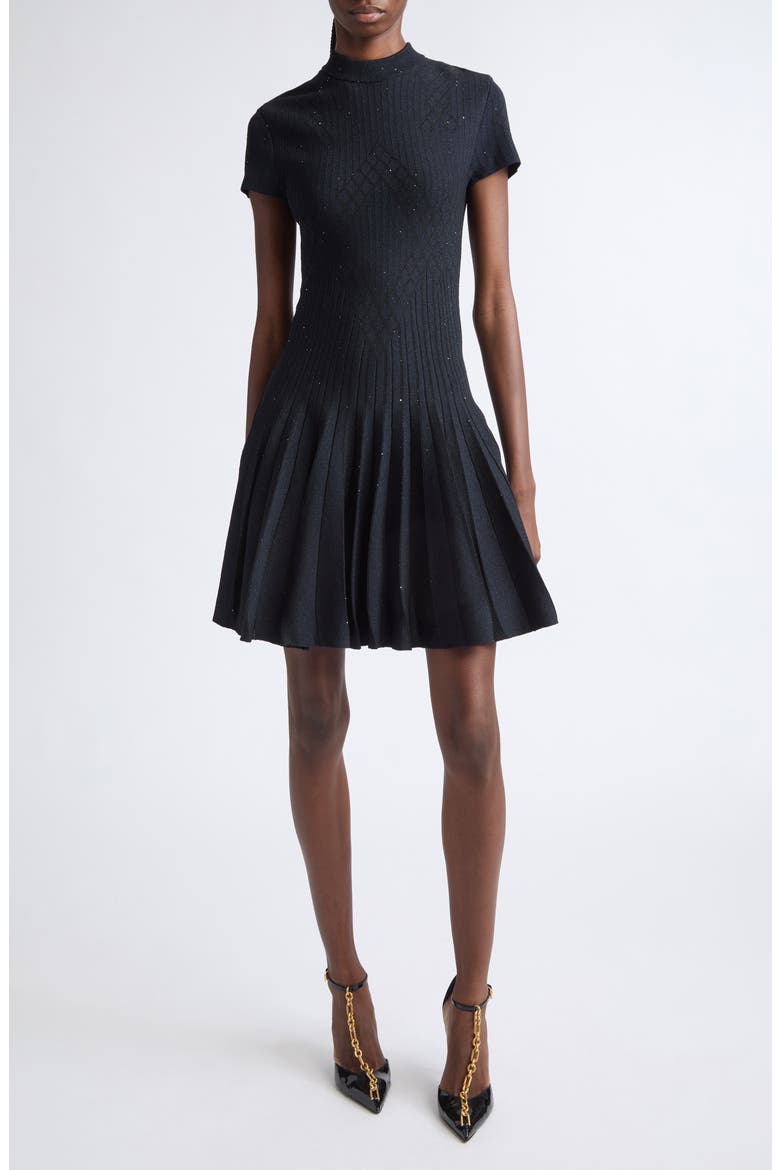 Glittered Compact Viscose Knit Dress, Main, color, 6DU BLUE