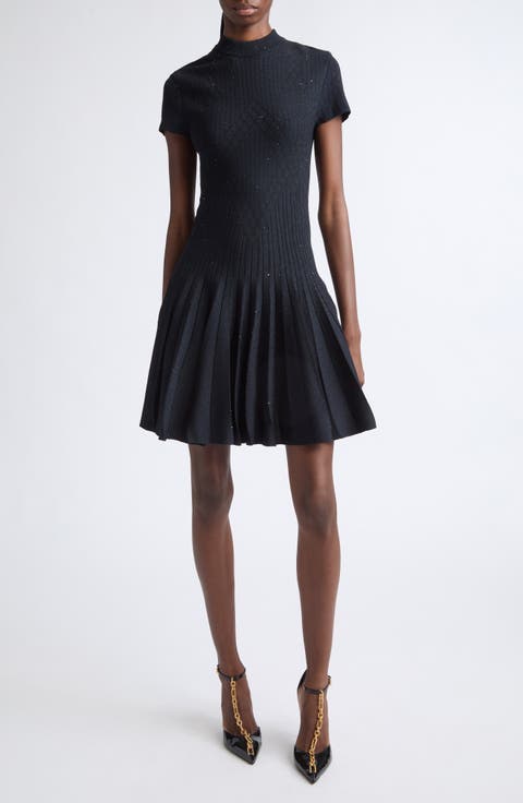 Glittered Compact Viscose Knit Dress