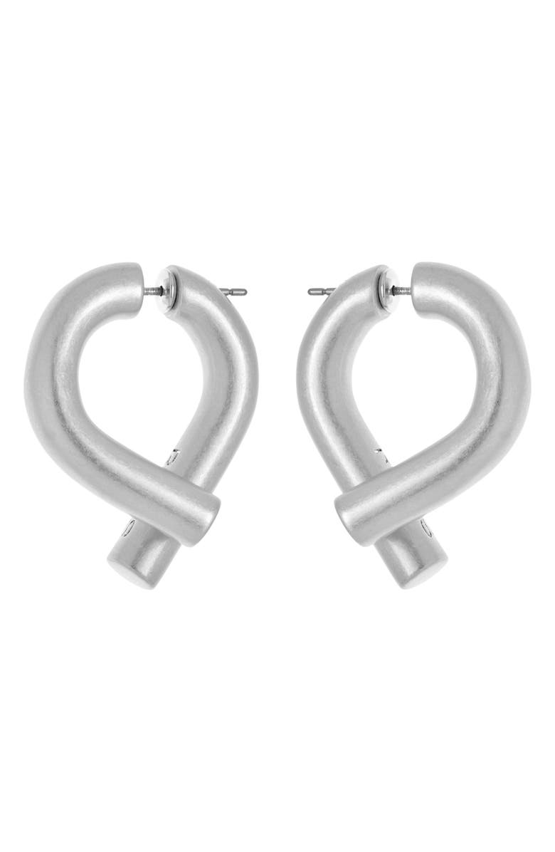 Reiss Taylor Tubular Metal Twist Front/Back Earrings, Alternate, color, Silver Tone