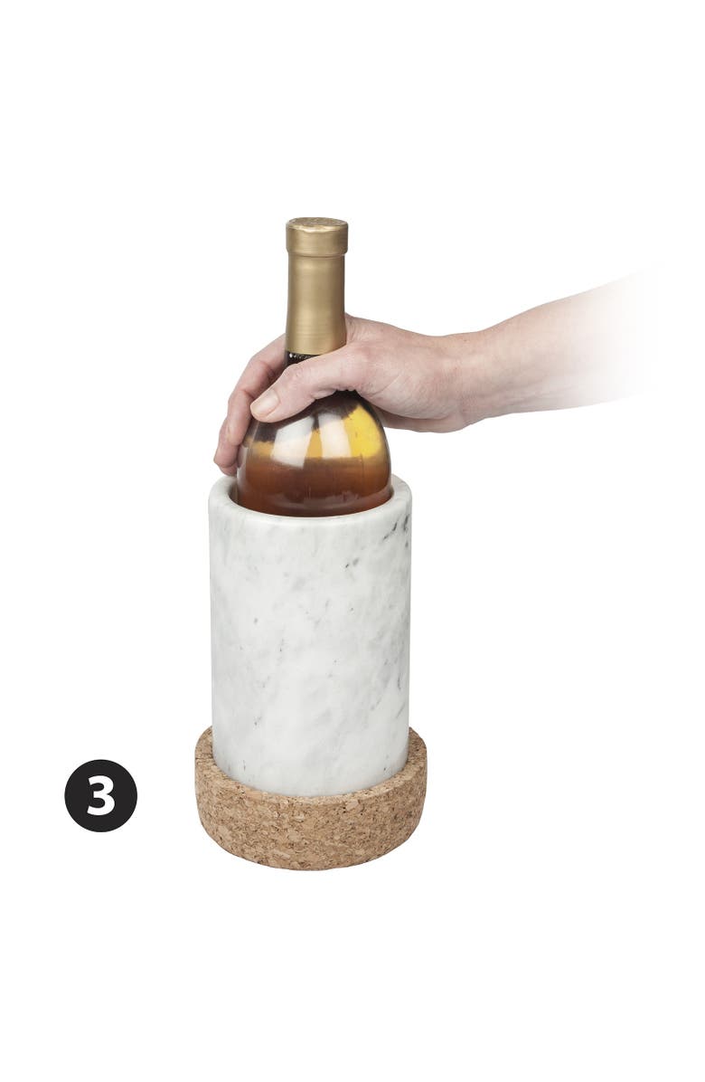 FINAL TOUCH Marble & Cork Wine Chiller, Alternate, color, Clear