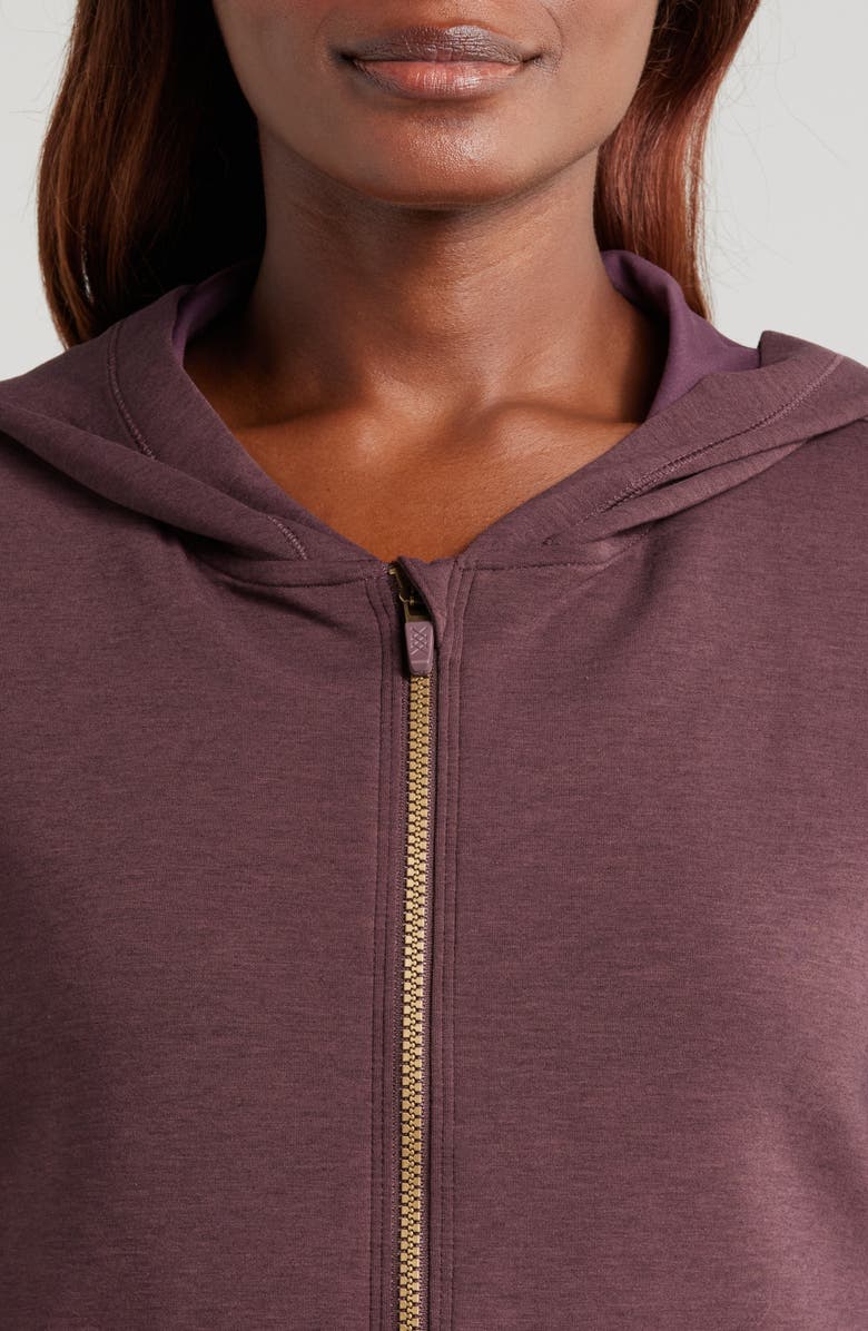Rhone DreamGlow Full Zip Hoodie, Alternate, color, Brown Berry