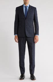 English Laundry Peak Lapel Wool Blend Suit