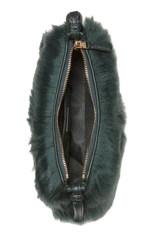 Kate Spade New York Loop Genuine Shearling Crossbody Bag In Green