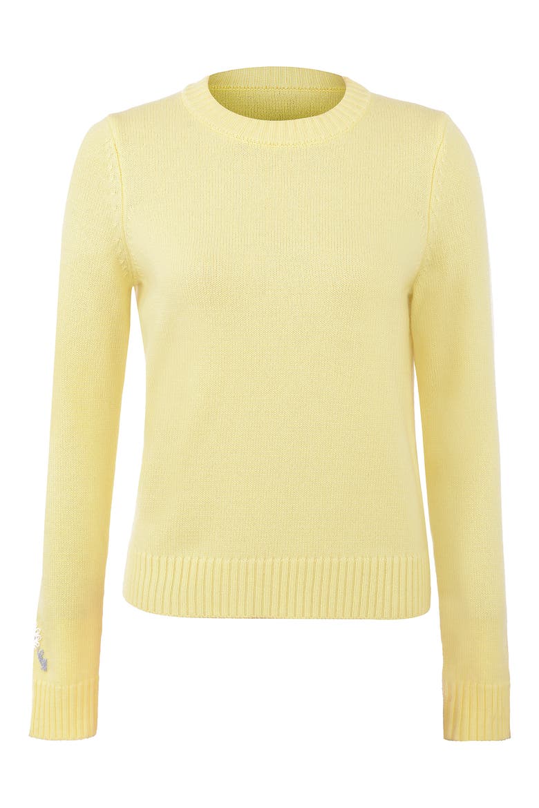 Abbie Lemon Merino Wool & Cashmere Blend Sweater, Alternate, color, LEMON